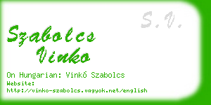 szabolcs vinko business card