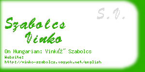 szabolcs vinko business card